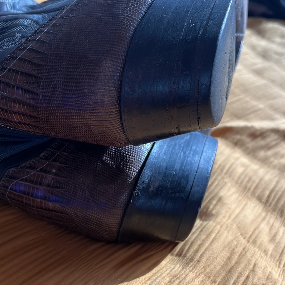 🛍️Vintage⚡️lizard/leather grey men's Justin cowboy boots 10EE - Picture 7 of 7